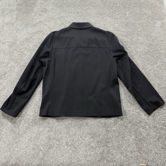 Talbots Womens Black Stretch Zip Front‎ Jacket Medium Collared Long Sleeve Top - Picture 8 of 8